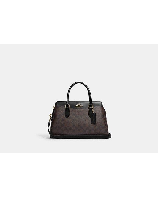 COACH Black Darcie Carryall Bag In Signature Canvas