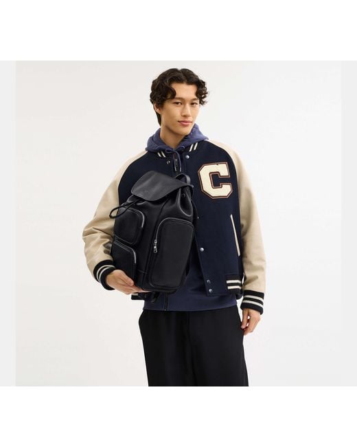COACH Black Finn Backpack for men