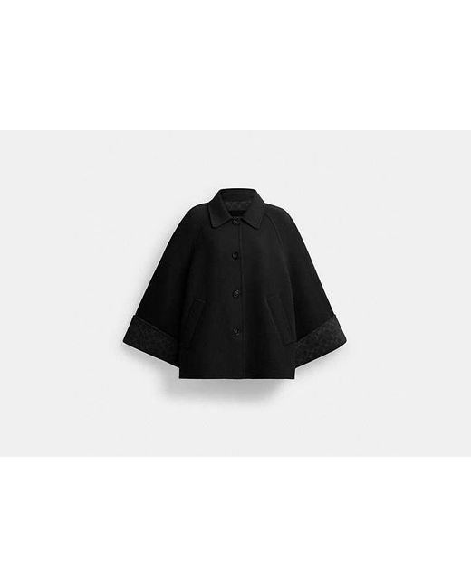 COACH Black Wool Swing Coat