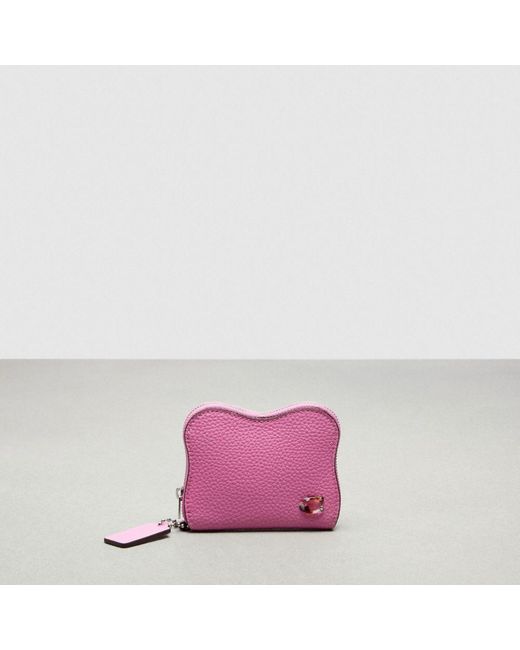 COACH Pink Wavy Zip Around Wallet In Topia Leather