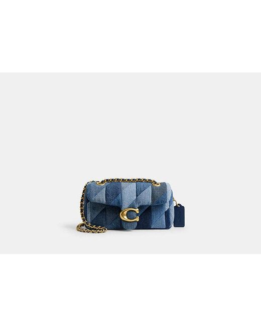 COACH Blue Tabby Shoulder Bag 20 With Patchwork Quilting