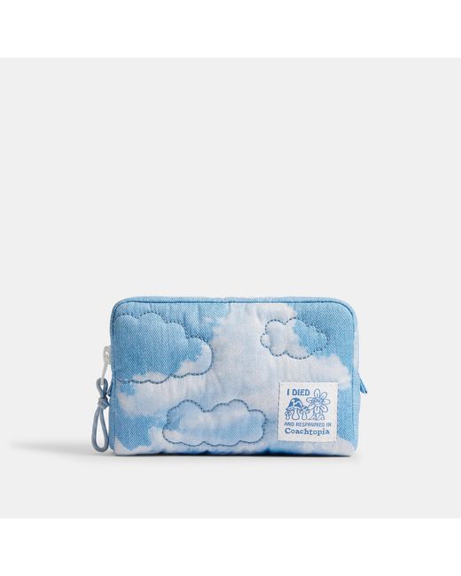 Coachtopia Blue Coachtopia Loop Pouch With Cloud Print