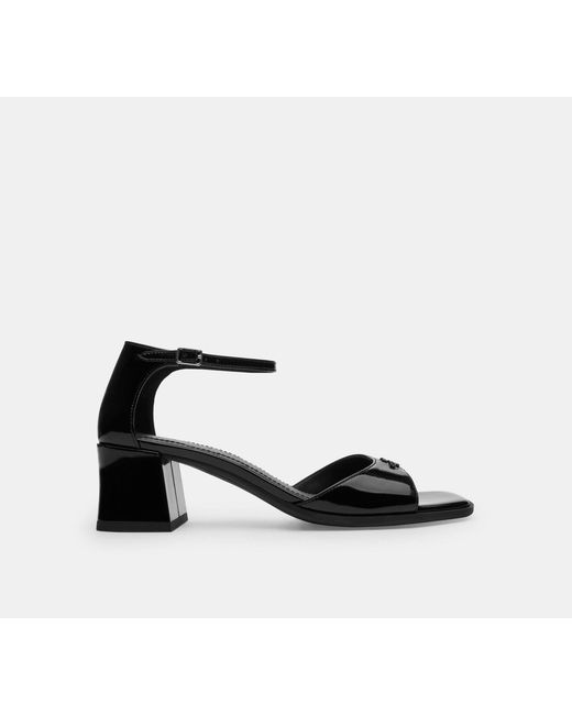 COACH Black Block Heel Sandal