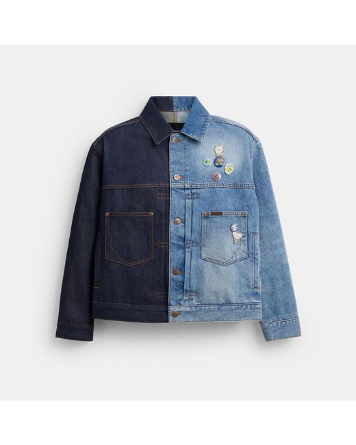 COACH Blue Brain Dead Split Denim Jacket for men
