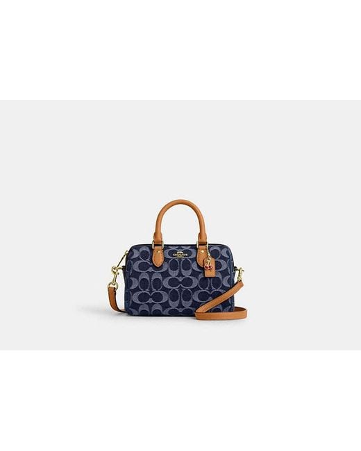 COACH Blue Mini Rowan Crossbody Bag