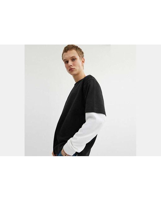 COACH Black Organic Cotton Crewneck Short Sleeve T-Shirt for men