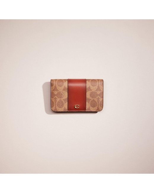 COACH Restored Slim Card Case In Signature Canvas in Pink Lyst