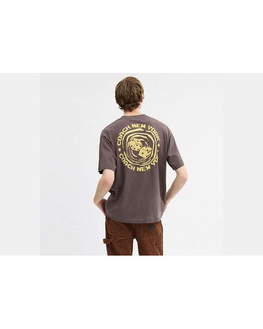 COACH Black Dice Relaxed T-Shirt for men
