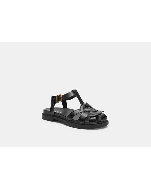 COACH Black Bella Fisherman Sandal