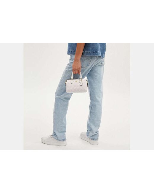 Mini sac bandoulière Rowan en toile exclusive COACH en coloris White