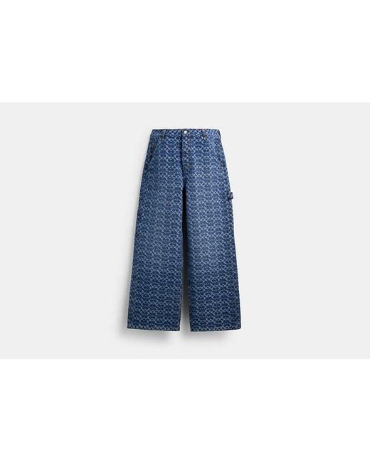 COACH Blue Signature Denim Carpenter Pants In Organic Cotton for men