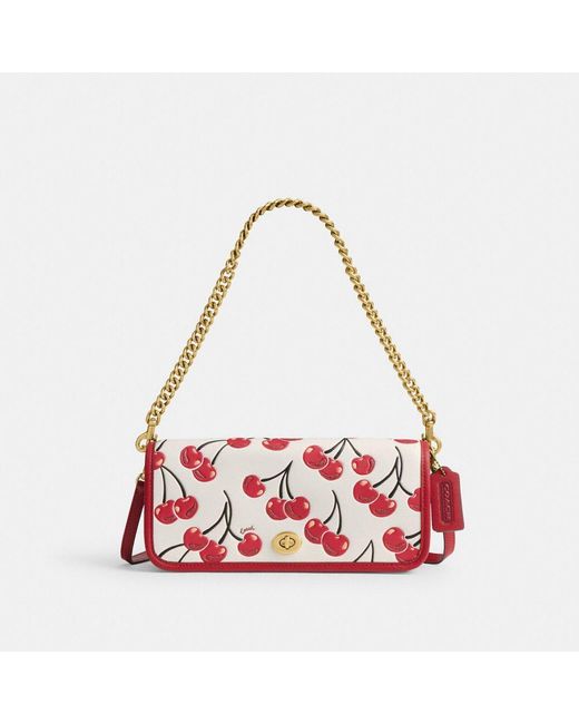 COACH Red Dinky Bag With Cherry Print
