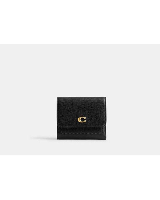 COACH Black Mila Small Flap Wallet