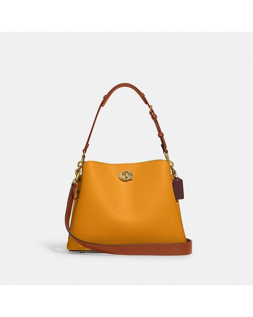 COACH Orange Willow Shoulder Bag In Colorblock