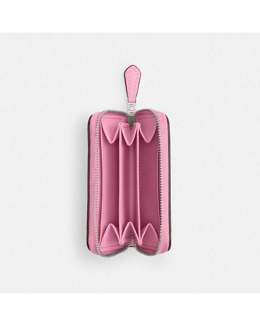 COACH Pink Essential Small Zip Around Card Case