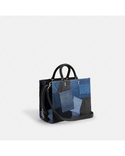COACH Blue Rogue Bag With Patchwork
