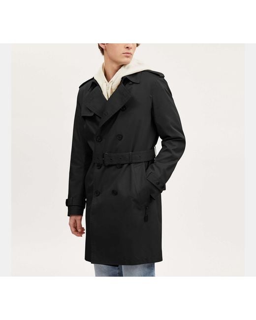 COACH Black Trench Coat for men