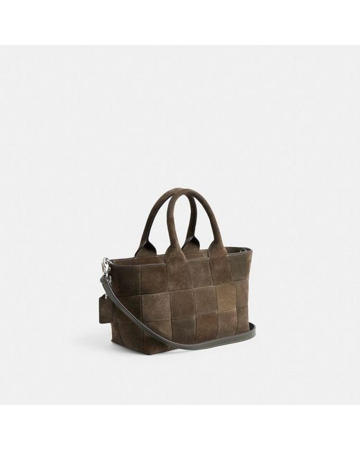 COACH Brown Ego Small Tote Bag In Upcrafted Suede