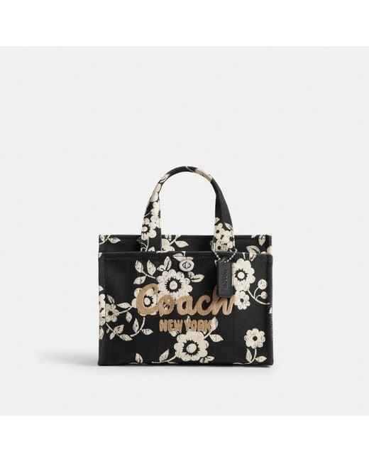 COACH Cargo Tote Bag 26 With Floral Print in Black | Lyst Canada