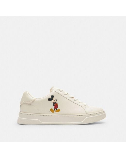 COACH White Disney X High Line Sneaker With Mickey Mouse