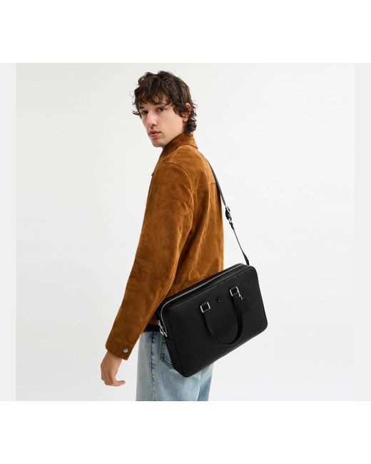 COACH Black Caden Brief Bag for men