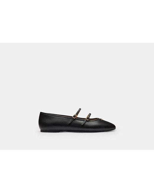 COACH Black Double Buckle Mary Jane