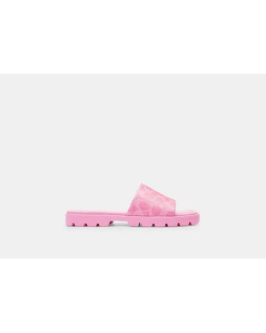 Sandale Florence en toile signature COACH en coloris Pink