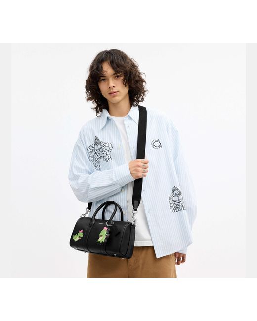 COACH Black Brain Dead Compass Bag 25 With Darby Dino And Charm