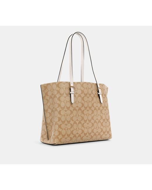 COACH Black Mollie Tote In Signature Canvas