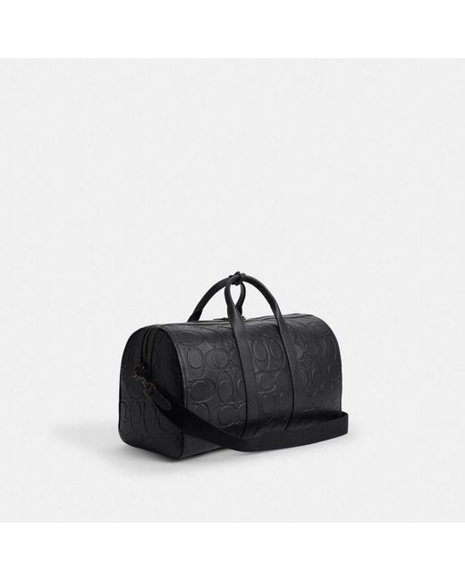COACH Black Gotham Duffle Bag 45 In Maxi Signature Leather for men