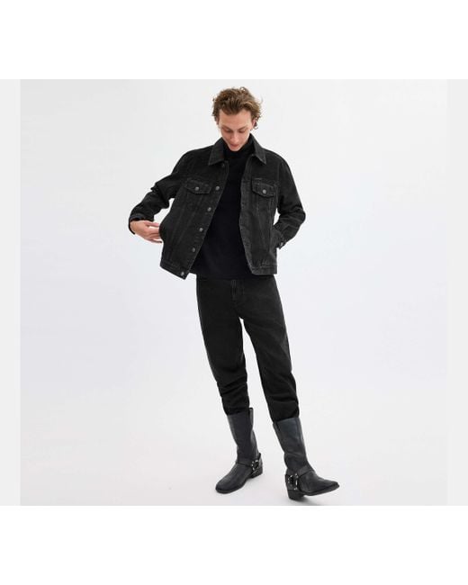 COACH Black Denim Jacket In Organic Cotton for men