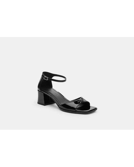 COACH Black Block Heel Sandal