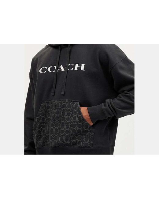 Sweat à capuche exclusif COACH pour homme en coloris Black