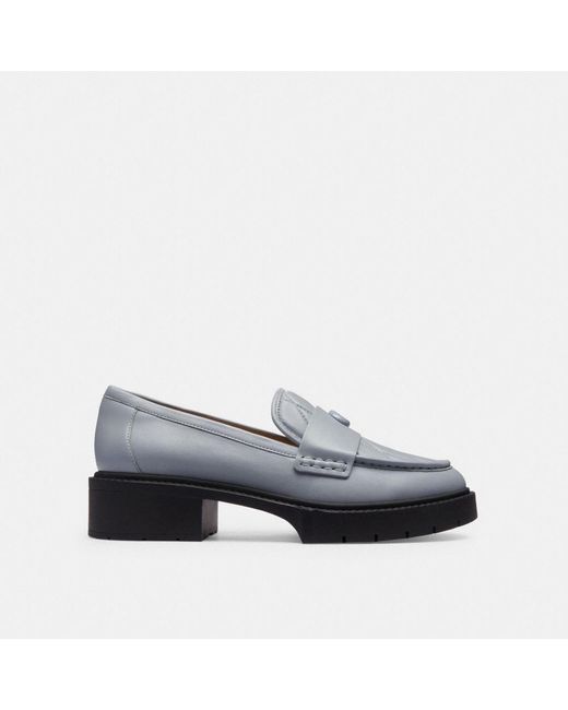 COACH Blue Leah Loafer With Quilting