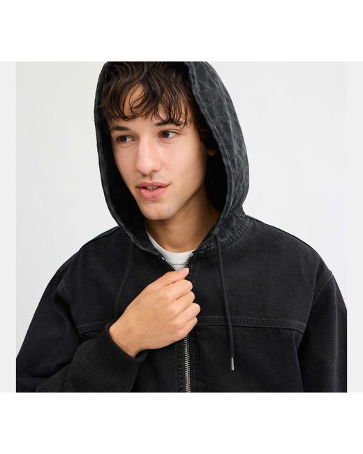 COACH Black Signature Denim Zip Jacket for men