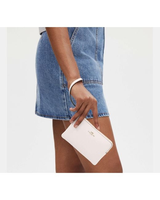 COACH Black Corner Zip Wristlet
