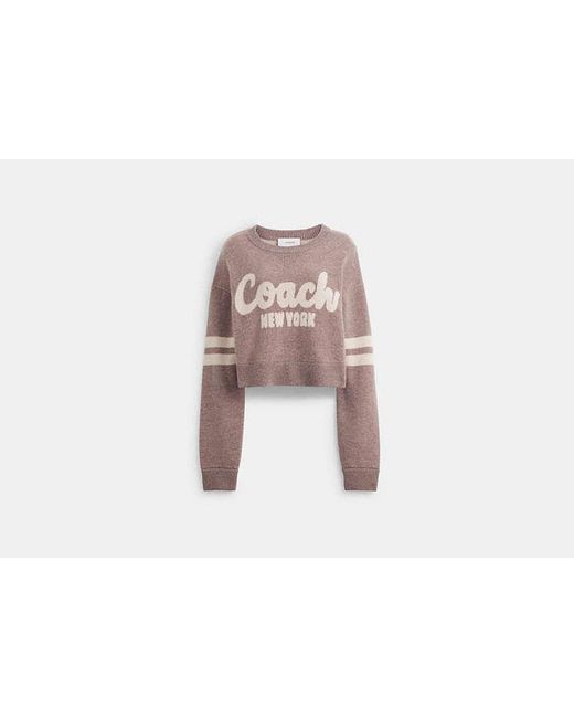 COACH Black Cropped Coach Sweater