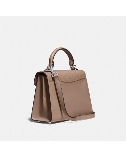 COACH Leather Tabby Top Handle 20 in lh/Taupe (Brown) Lyst