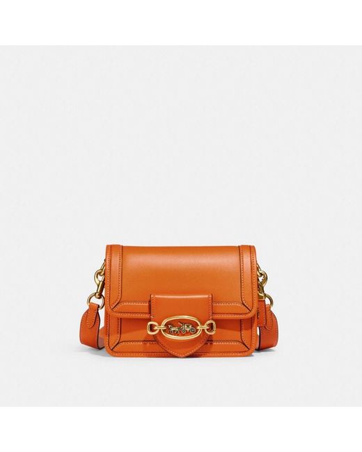 COACH Leather Hero Crossbody in Brass/Papaya (Orange) Lyst