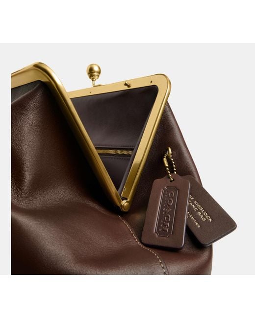 COACH Black Large Kisslock Frame Bag