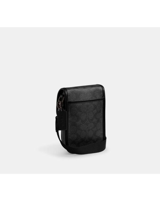 COACH Black League Phone Crossbody Bag for men