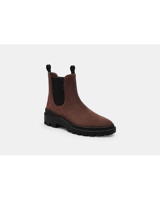 COACH Black Suede Collin Ankle Boots for men