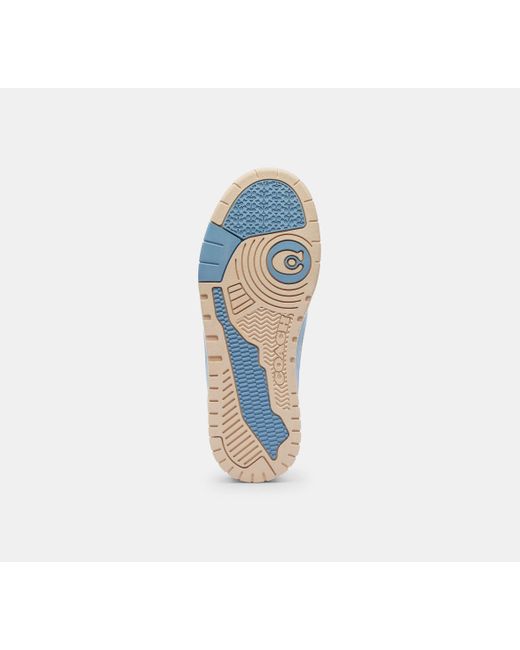 COACH Blue Soho Sneakers Shoes, Leather/Suede