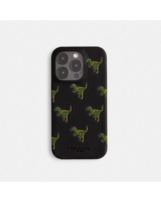 COACH Black Iphone 15 Pro Case With Rexy