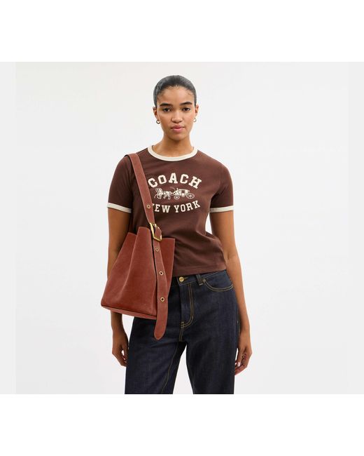 COACH Black Bleecker Bucket Bag