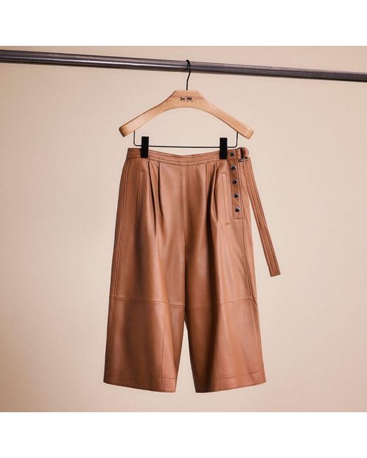 COACH Brown Restored Leather Culottes