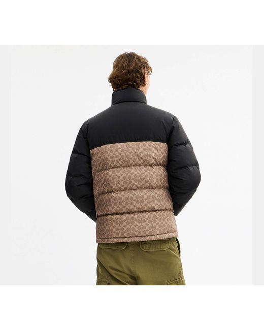 COACH Black Signature Down Jacket for men