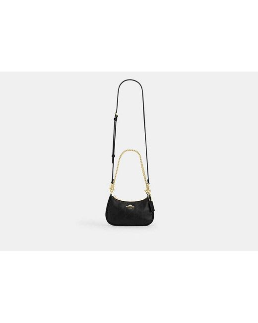 COACH Black Teri Mini Crossbody Bag With Quilting