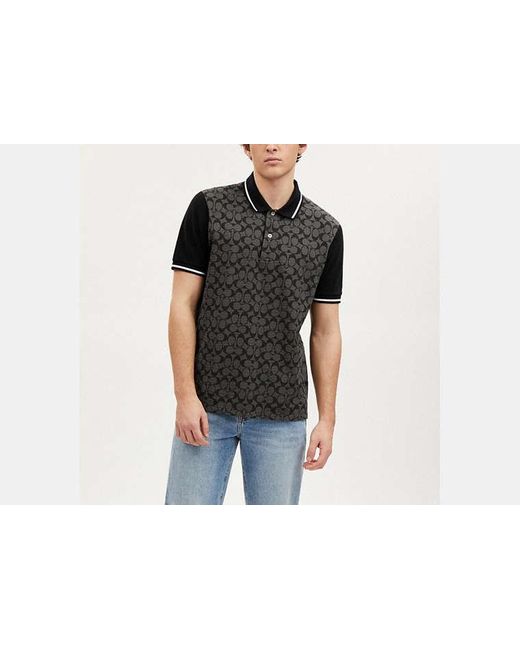 COACH Black Signature Polo for men