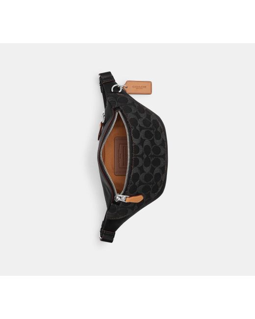 COACH Warren Mini Belt Bag - Black | Denim for men